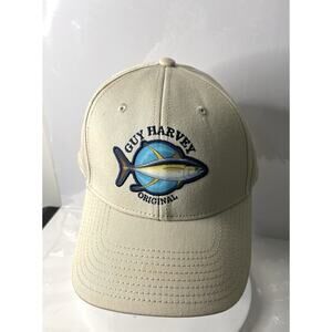 Guy Harvey Hat Cap Fishing Adjustable Strap Big Fish Sport Fishing Weekend Tan